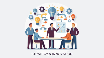 Obraz premium Business people discussing strategy and innovation.