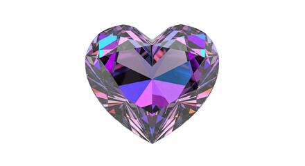 Fototapeta premium Heart-Shaped Diamond with Purple and Blue Facets