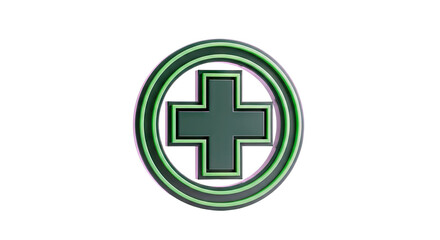 Obraz premium Green Cross Symbol in Circle