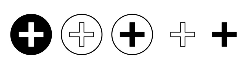 Fototapeta premium Plus icon vector. Add plus sign and symbol