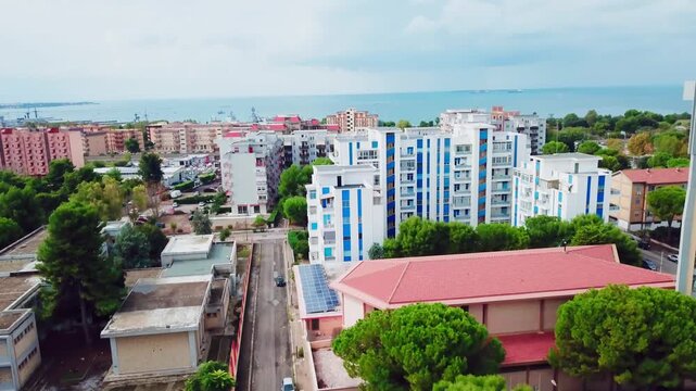 Taranto, Italy, city view, harbor, industrial city, sea city, mussel culture, Ilva factory, panorama, landscape, aerial shot, travel, travelling, vacation, holiday, tourist, tourism, high angle, cinem