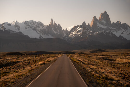 Views from the bus to El Chalten of Fitz Roy, a mountain in the Andes on the border of Argentina and Chile.