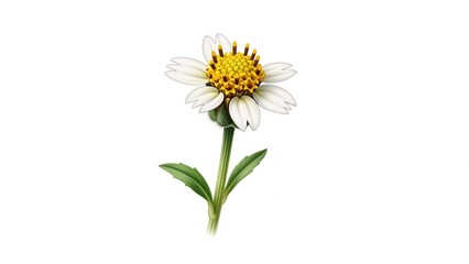 Fototapeta premium Isolated White Daisy Flower on White Background.