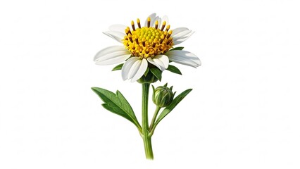 Fototapeta premium White daisy flower with green stem.