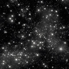 Obraz premium Black and white starfield background with bright sparkling stars creating a deep cosmic space texture