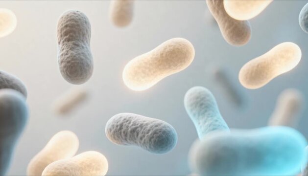 Abstract microbiology visualization of soft glowing bacteria for world tuberculosis day