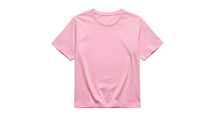 Soft pastel pink short-sleeve t-shirt isolated on transparent background