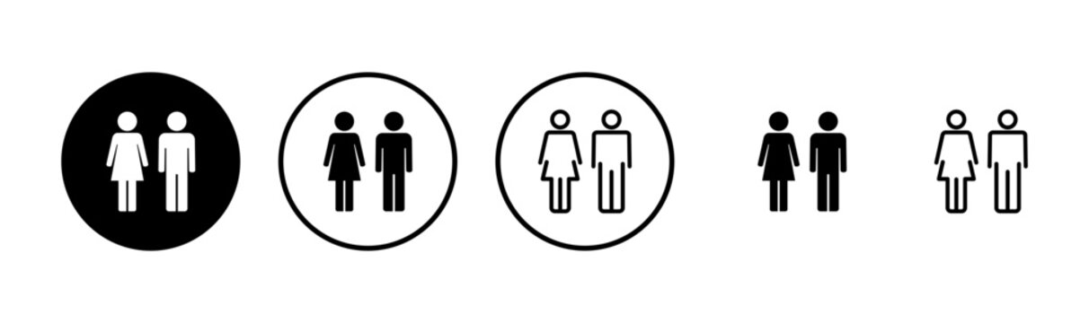 Man and woman icon logo design. male and female sign and symbol. Girls and boys