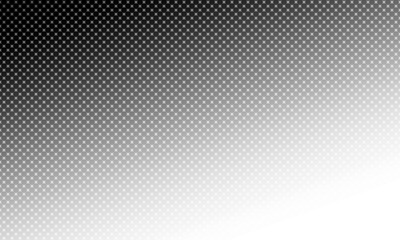 Monochromatic Black and White Halftone Gradient Background with Small Geometric Star Pattern