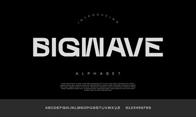 Obraz premium Big Wave futuristic bold display font for modern tech logo and gaming poster design