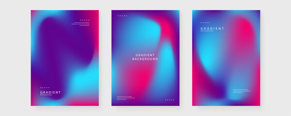 Set of high quality holographic mesh gradients with deep magenta and electric blue tones suitable for tech events and music festival flyers © Badr Warrior