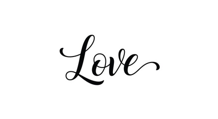 Elegant cursive lettering spelling love a dark silhouette