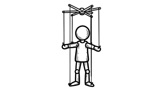 Marionette Puppet Controlled by Strings.