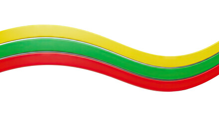 Wavy Lithuanian Flag Colors Abstract Design