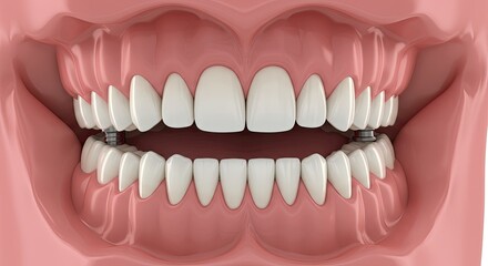Fototapeta premium Close up illustration of healthy human teeth in a realistic dental view