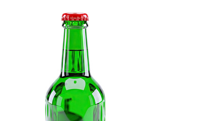 Green Glass Bottle with Red Cap