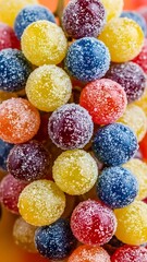 Fototapeta premium Dazzling Array of Sugar-Coated Candies A Vibrant Sweet Indulgence