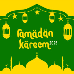 Ramadan kareem 2026 islamic holy month vector illustration