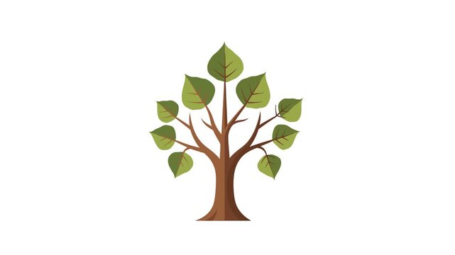 Vector illustration of a green spring tree with lush leaves and branches for eco-friendly nature design and garden environment symbol and Buddha's Day or Vesak celebration
