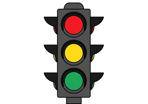 Traffic Light Illustration - Red, Yellow, and Green Signals.