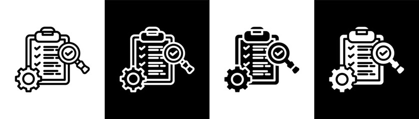 evaluation white icon set design © Anneyra