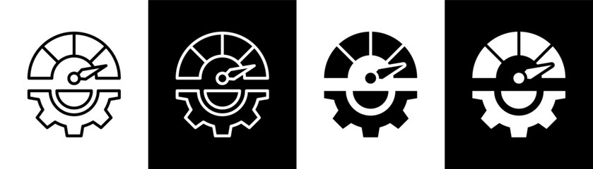 performance white icon set design