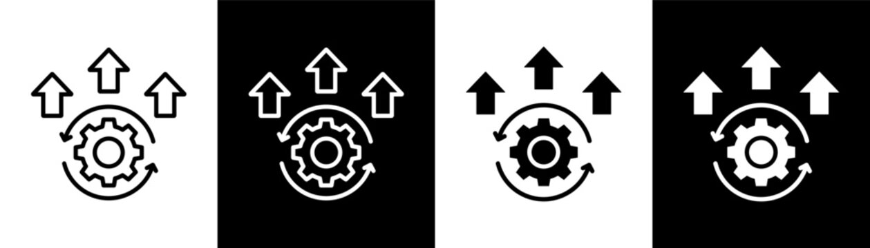 growth white icon set design