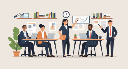 Business Team Working Together Office.