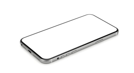 Modern Smartphone Mockup with Blank Screen Isolated on White Background