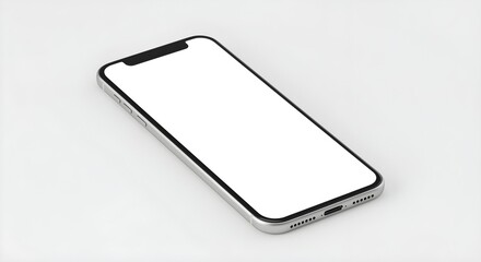 Modern Smartphone Mockup with Blank Screen Isolated on White Background