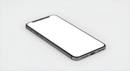 Modern Smartphone Mockup with Blank Screen Isolated on White Background