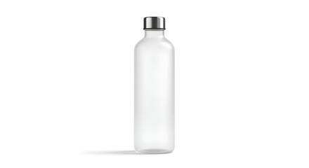 Reusable Water Bottle Minimalist Design Isolated on White Background