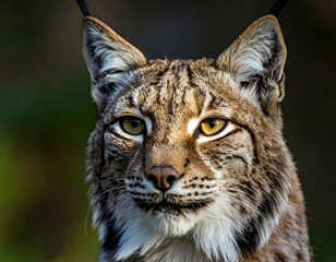 Obraz premium Close-up of a lynx, showcasing fur, eyes, and pointed ears
