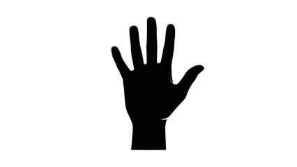 Obraz premium Black Hand Silhouette Showing Five Fingers.