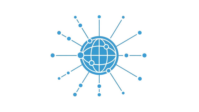 Blue Globe with Connecting Lines.