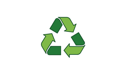 Obraz premium Green recycling symbol logo icon.