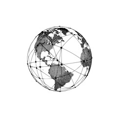 Naklejka premium global network vector icon