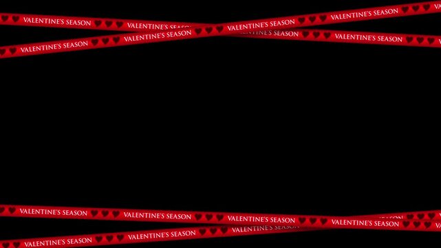 Elegant Valentine ribbon frame background for romantic advertising design, seamless loop