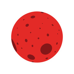 Red Planet Vector Icon Simple Flat Style Isolated