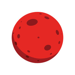 Red Planet Icon Simple Vector Illustration Isolated on White