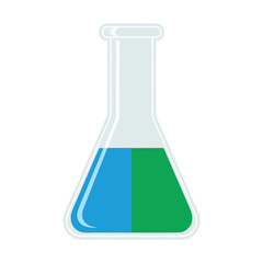 Science Flask Vector Icon Split Liquid