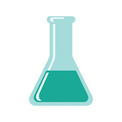 Laboratory Erlenmeyer Flask Icon with Green Liquid