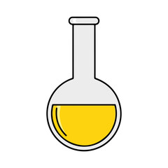 Laboratory Round Bottom Flask Yellow Liquid Icon