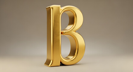 Obraz premium A shiny metallic Greek letter icon in gold color