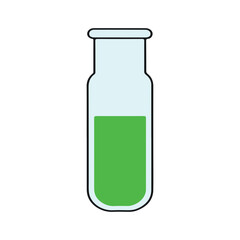Simple science test tube icon green liquid