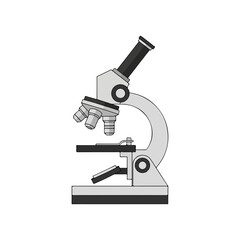 Scientific Microscope Detailed Vector Illustration