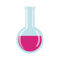 Round Bottom Flask with Pink Liquid Science Lab Equipment Icon