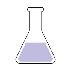 Erlenmeyer Flask Icon with Purple Liquid Chemistry Lab Equipment