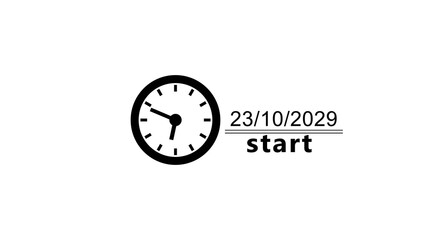 Calendar date clock icon illustration. Counting date, clock timer. Time and date clock.