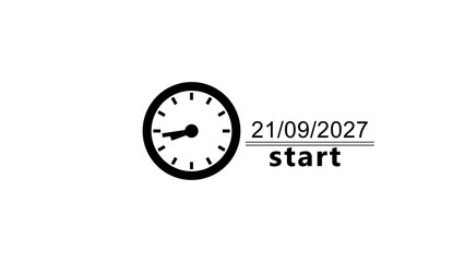 Calendar date clock icon illustration. Counting date, clock timer. Time and date clock.